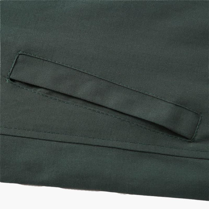 Męska Vintage Kurtka Bomberka z Zapięciem na Guziki i Prążkowanym Wykończeniem