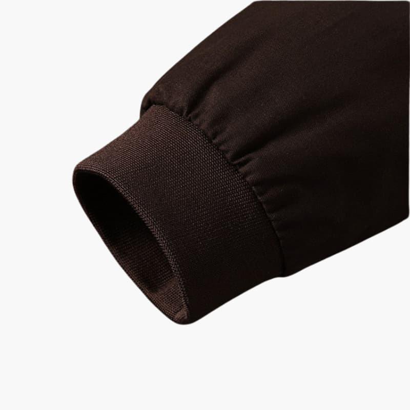 Męska Vintage Kurtka Bomberka z Zapięciem na Guziki i Prążkowanym Wykończeniem