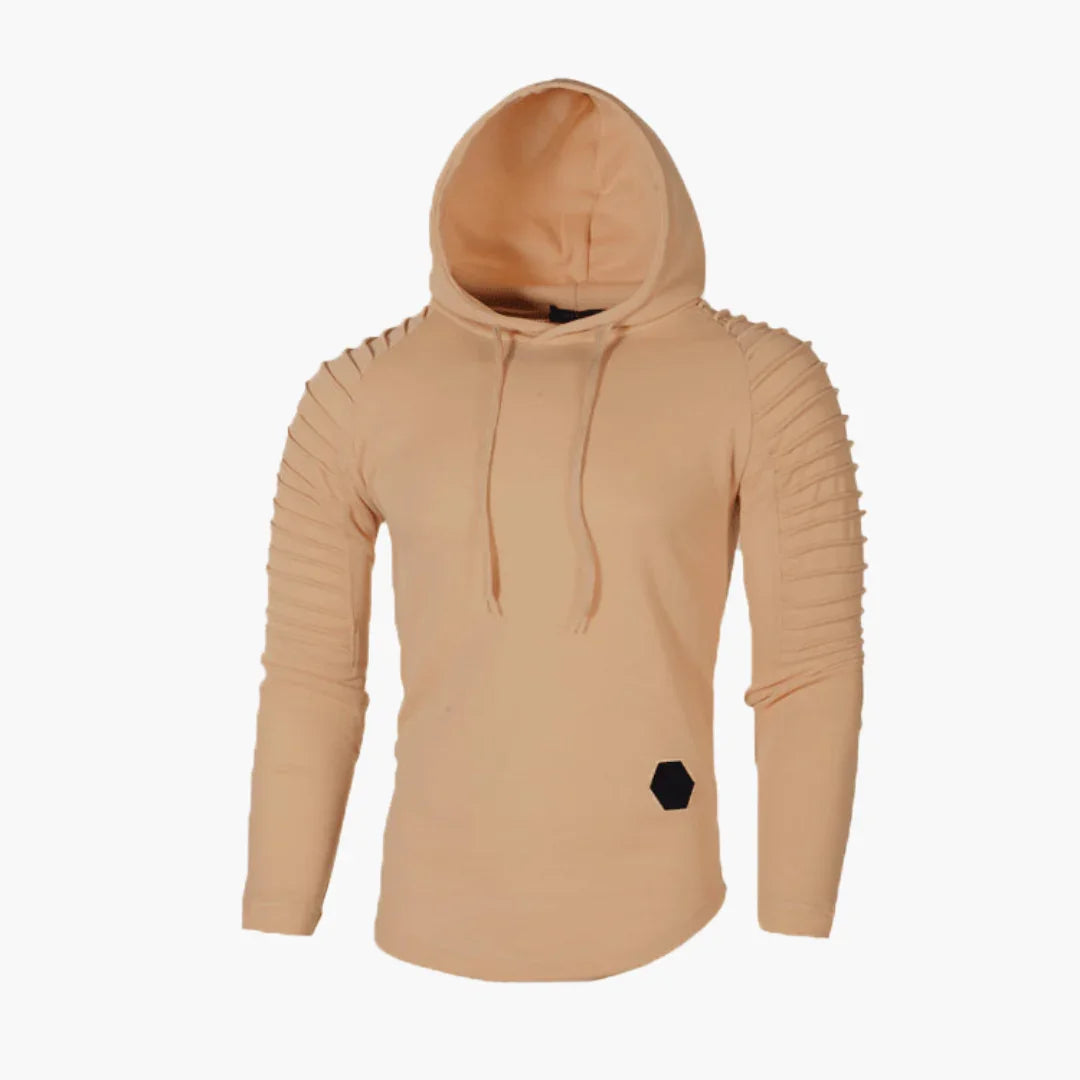 Bluza z kapturem dla mężczyzn z prążkowanymi rękawami i sznurkiem