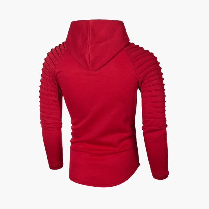 Bluza z kapturem dla mężczyzn z prążkowanymi rękawami i sznurkiem