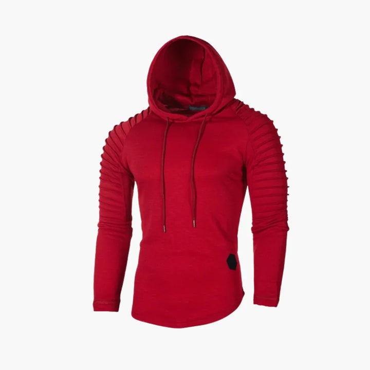 Bluza z kapturem dla mężczyzn z prążkowanymi rękawami i sznurkiem