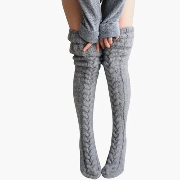 Ciepłe wełniane pończochy za kolano
