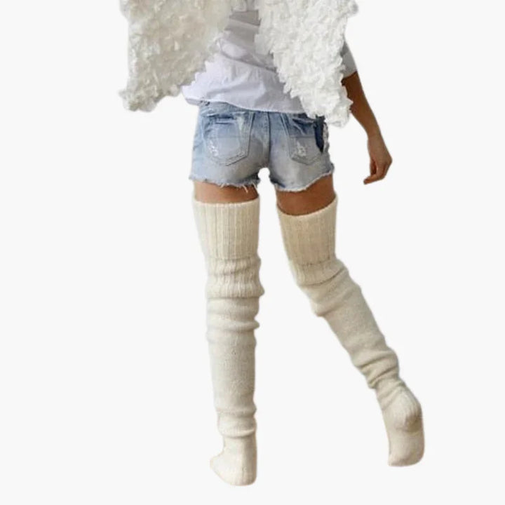 Ciepłe wełniane pończochy za kolano