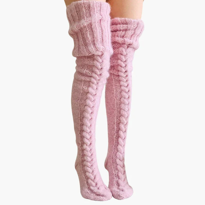 Ciepłe wełniane pończochy za kolano