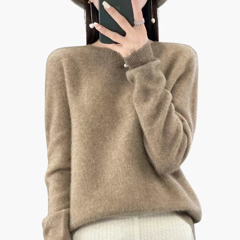 Damski sweter z dzianiny z długim rękawem