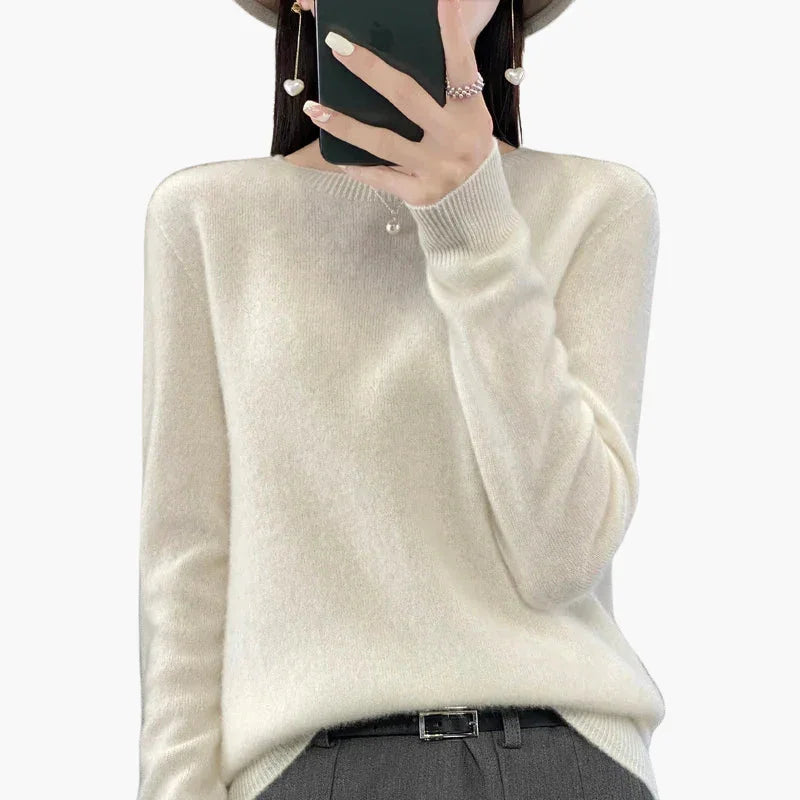 Damski sweter z dzianiny z długim rękawem