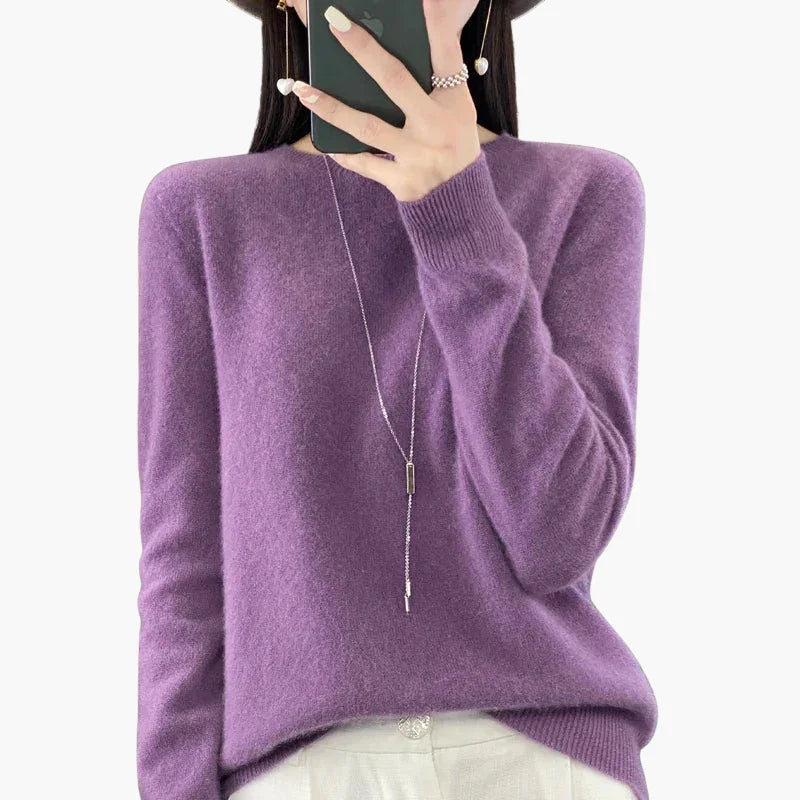 Damski sweter z dzianiny z długim rękawem