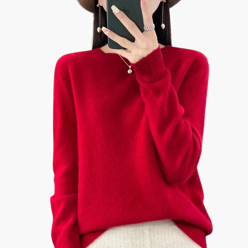 Damski sweter z dzianiny z długim rękawem