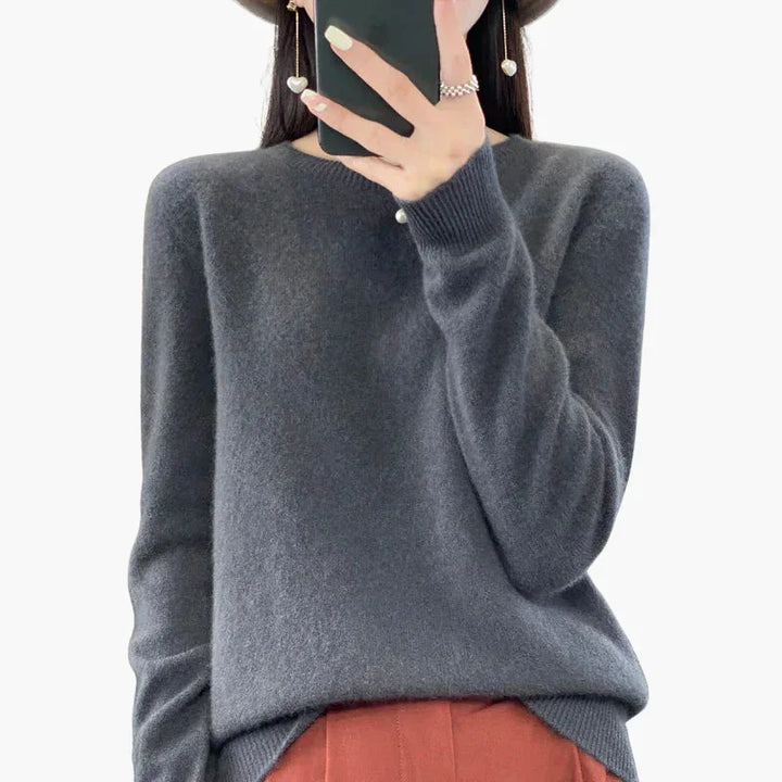 Damski sweter z dzianiny z długim rękawem