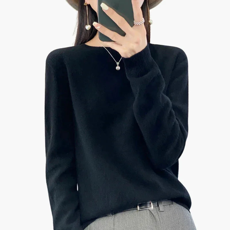 Damski sweter z dzianiny z długim rękawem