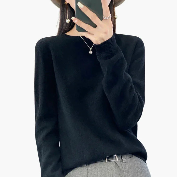 Damski sweter z dzianiny z długim rękawem