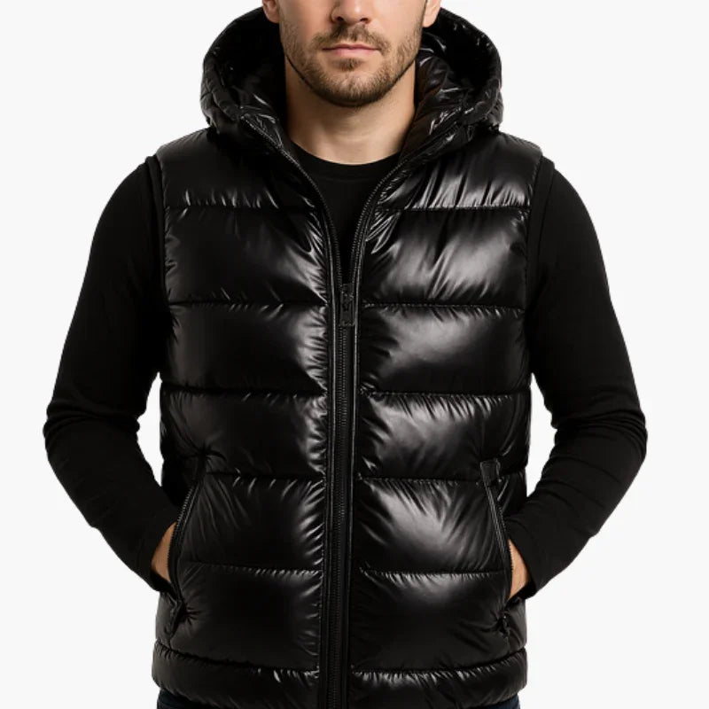 Kamizelka puchowa męska z kapturem