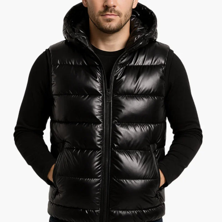 Kamizelka puchowa męska z kapturem