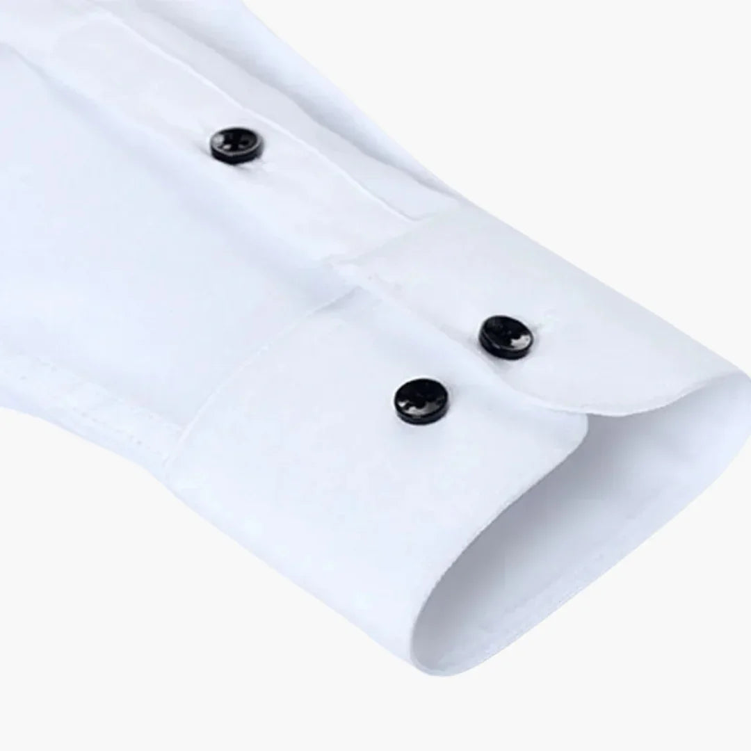 Koszula męska z długim rękawem elastyczna zapinana na guziki z klasycznym kołnierzykiem