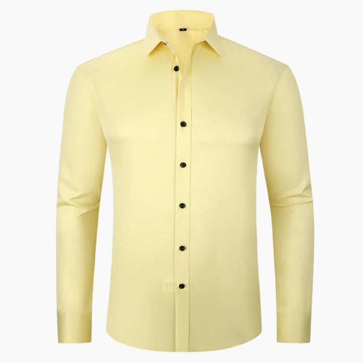 Koszula męska z długim rękawem elastyczna zapinana na guziki z klasycznym kołnierzykiem