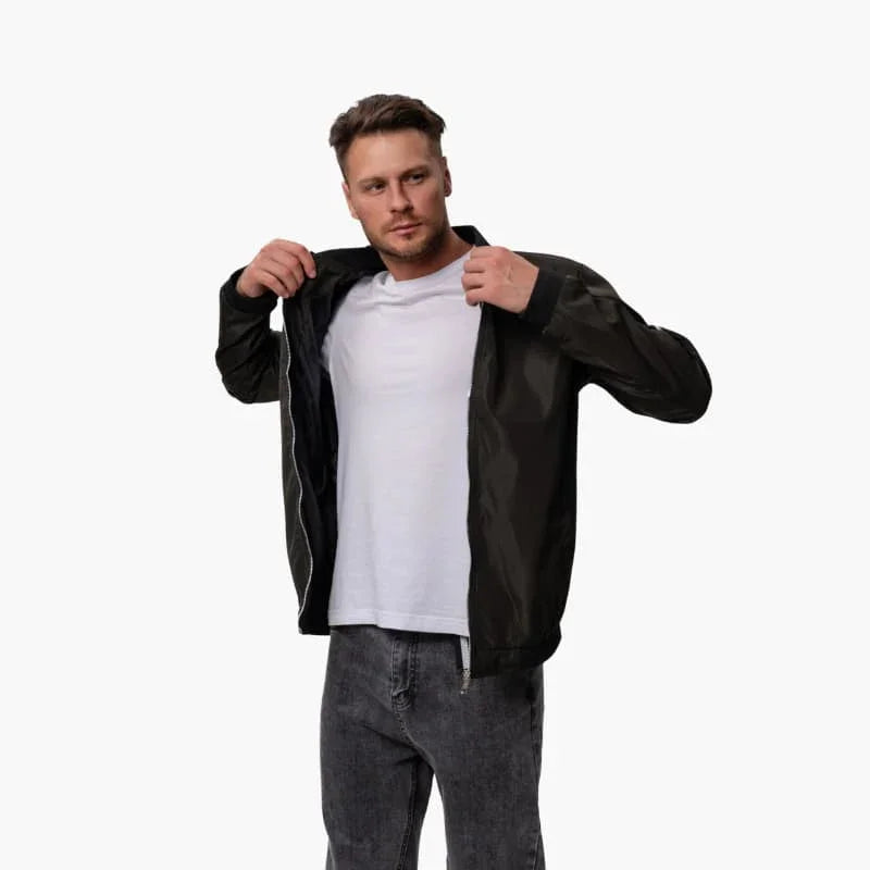 Kurtka bomberka męska z zamkiem błyskawicznym i ściągaczem u dołu