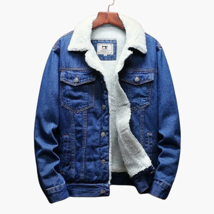 Kurtka jeansowa męska z podszewką sherpa