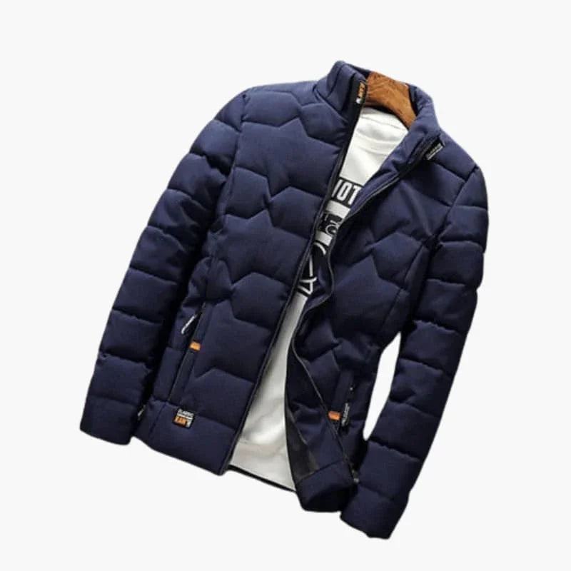 Kurtka pikowana męska z zamkiem błyskawicznym i kieszeniami bocznymi