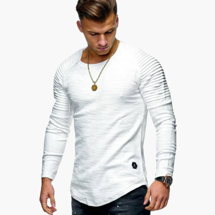Męska bluza z długim rękawem i prążkowanymi rękawami