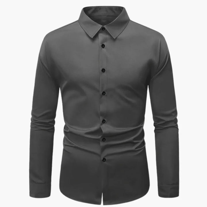 Męska koszula slim fit z zapięciem na guziki i długimi rękawami