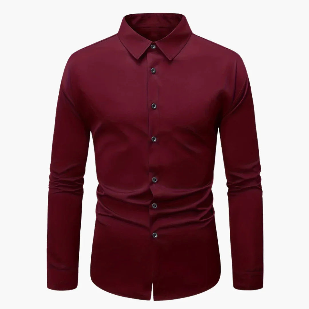 Męska koszula slim fit z zapięciem na guziki i długimi rękawami