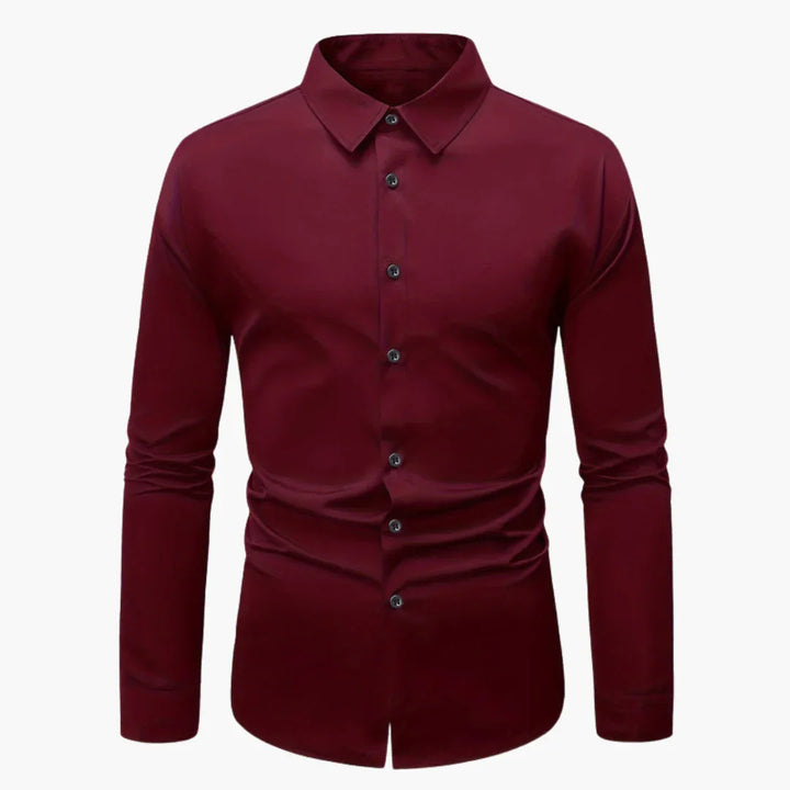 Męska koszula slim fit z zapięciem na guziki i długimi rękawami