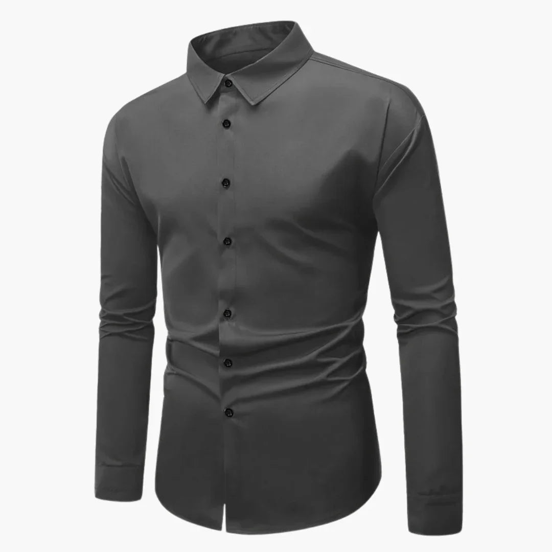 Męska koszula slim fit z zapięciem na guziki i długimi rękawami