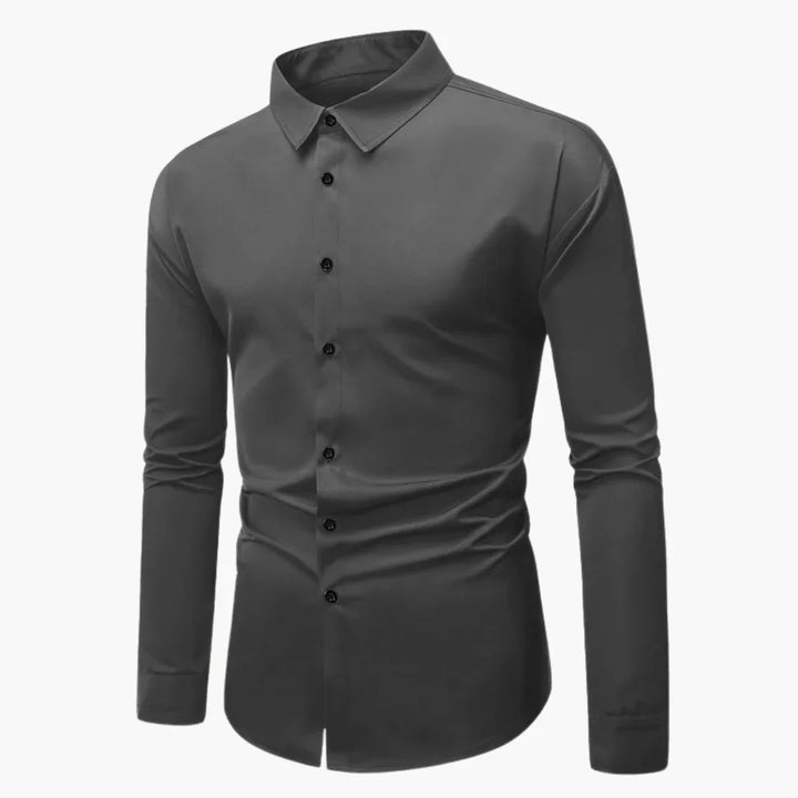 Męska koszula slim fit z zapięciem na guziki i długimi rękawami