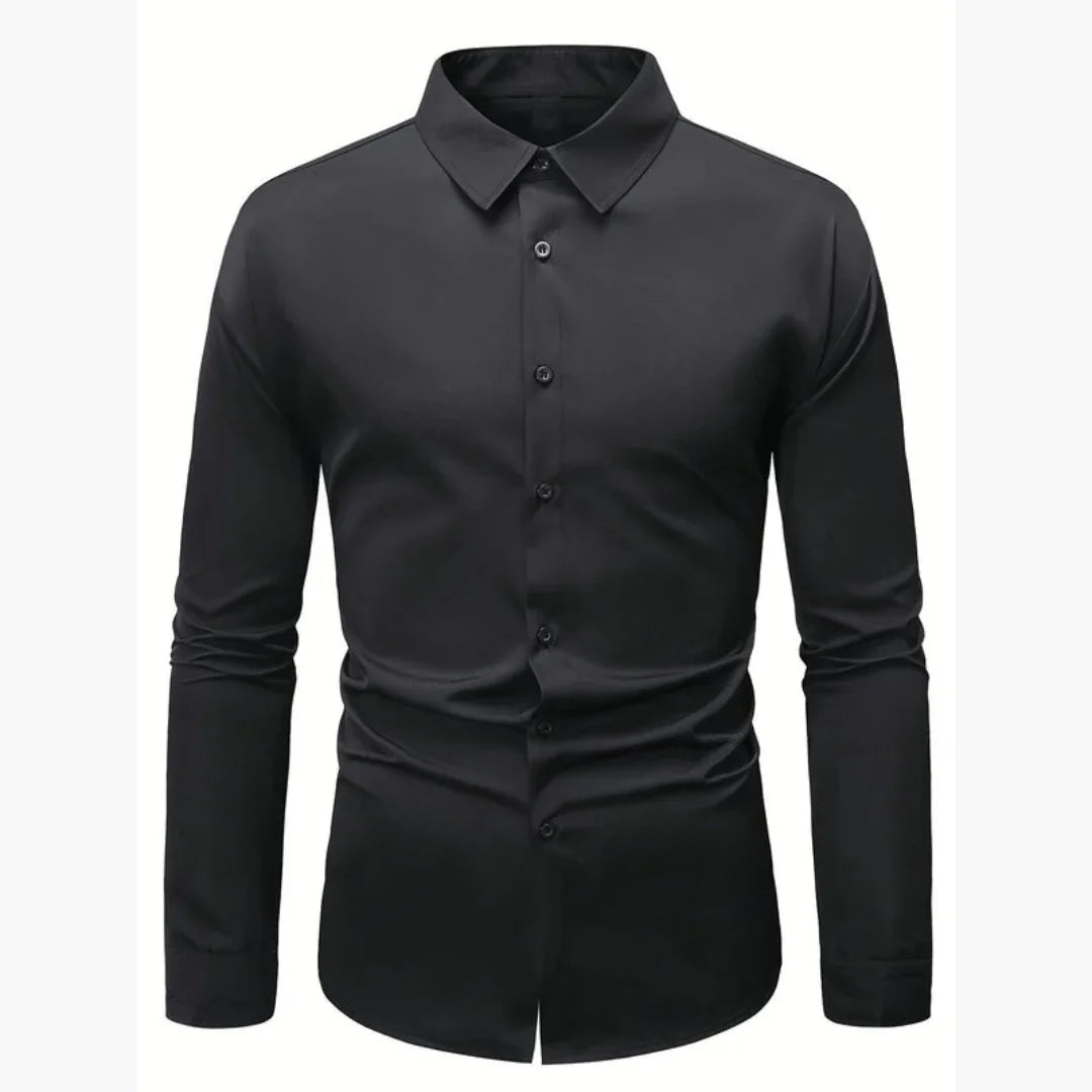 Męska koszula slim fit z zapięciem na guziki i długimi rękawami