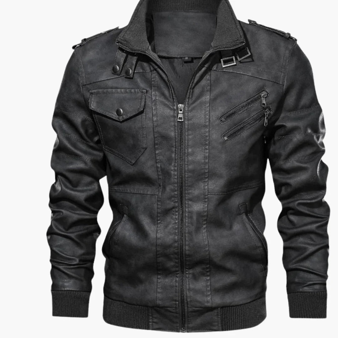 Męska kurtka z kapturem i wieloma kieszeniami na suwak