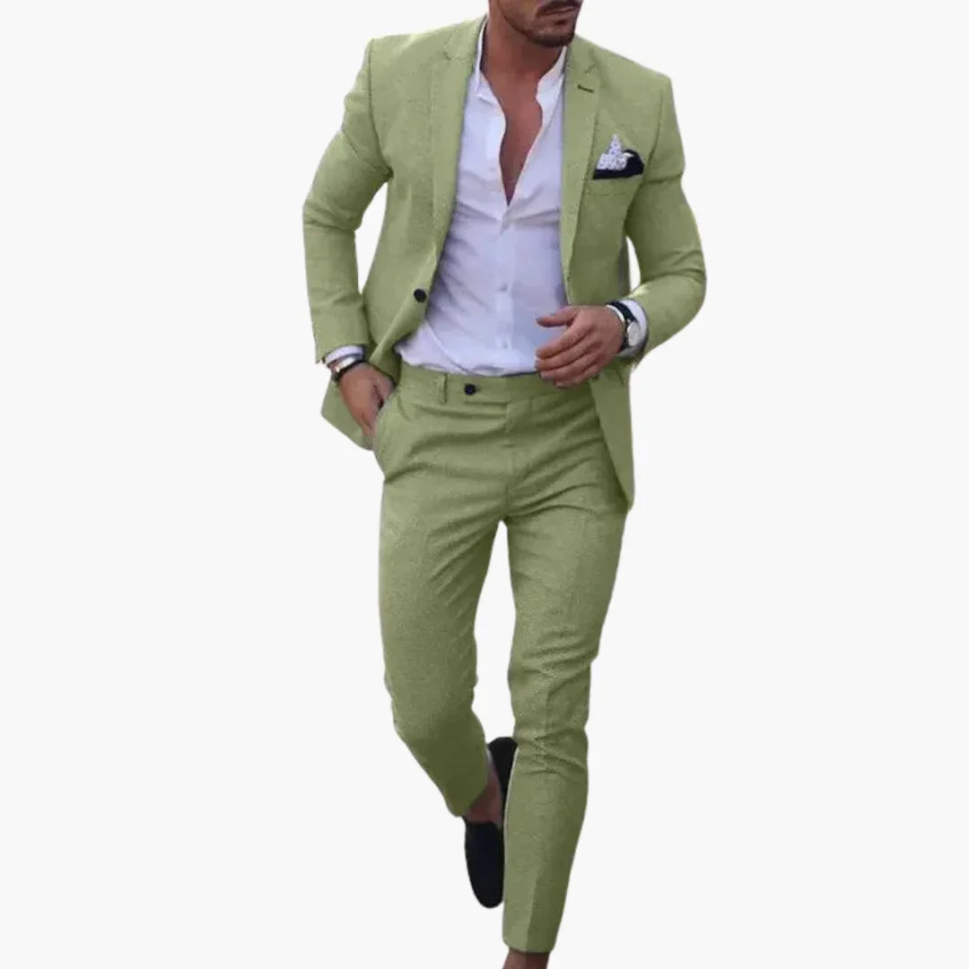 Męski garnitur dwuczęściowy z marynarką i dopasowanymi spodniami