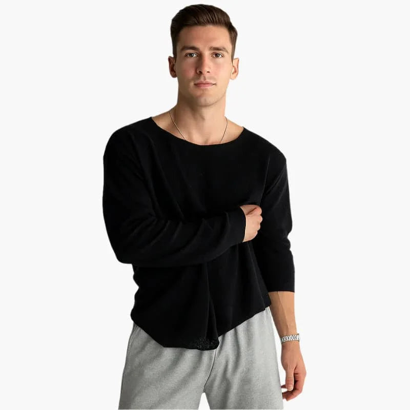 Meskisweterzakladanyprzezglowezokraglymdekoltemidlugimirekawami_2 - Savolka